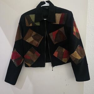 Colorful Patchwork Bomber Jacket
